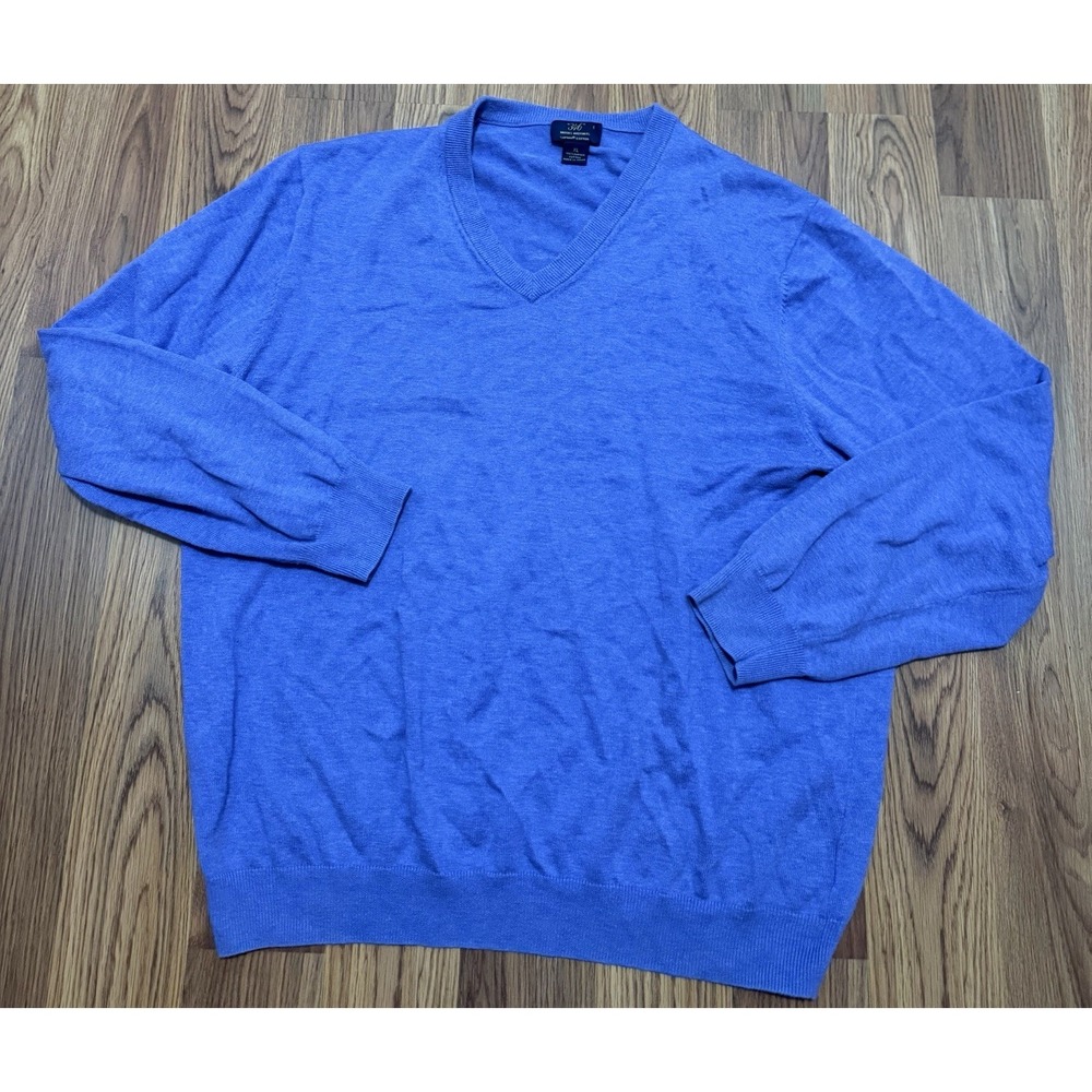 Brooks Brothers 346 Sweater Mens Extra Large Supima Cotton V Neck Purple